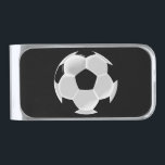 Soccer Football Futbol Ball Silver Finish Money Clip<br><div class="desc">A football,  or association football ball is the ball used in the sport of association football. The name of the ball varies according to whether the sport is called "football, " "soccer, " or "association football."</div>