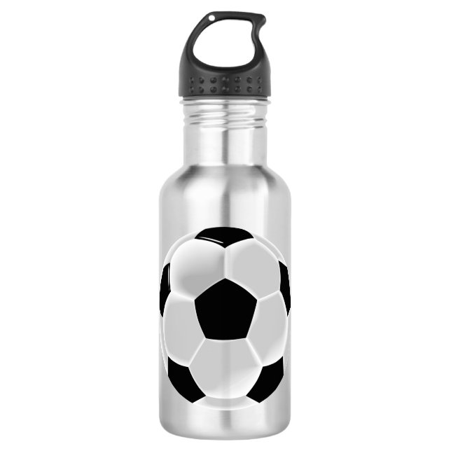Soccer Football Futbol Ball Stainless Steel Water Bottle (Front)