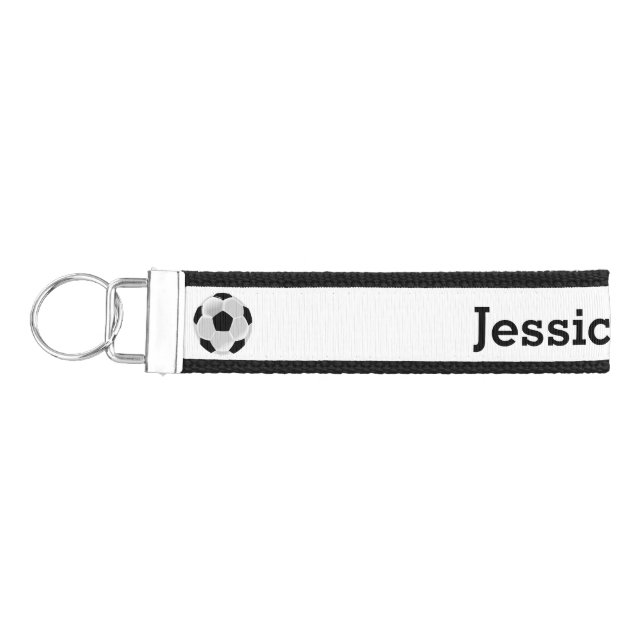 Soccer Football Futbol Ball Wrist Keychain (Keys on Left)