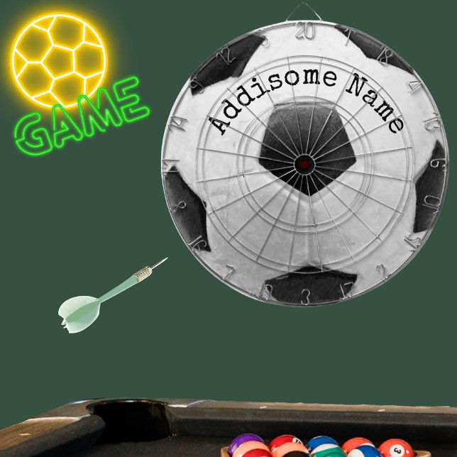 Soccer Football game room Black and white ball  Dart Board (Creator Uploaded)