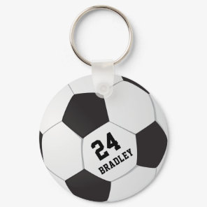 Soccer Football Gift | Personalized Name Number Keychain