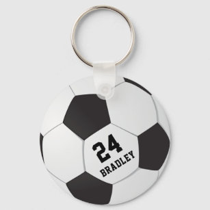 Soccer Football Gift   Personalized Name Number Keychain