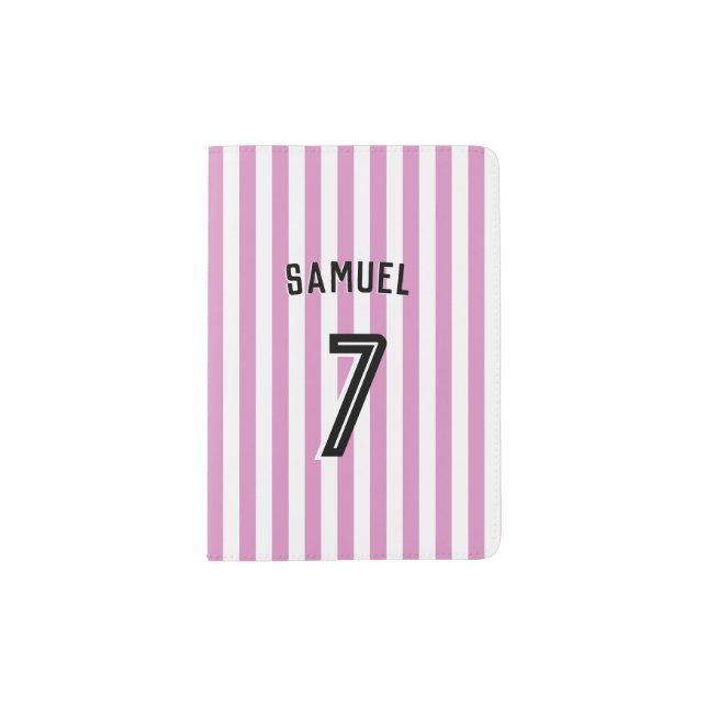 Soccer Football Girl Custom Player & Number Passport Holder (Front)