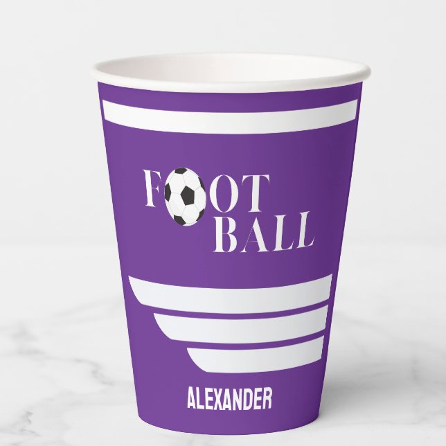 Soccer Football Girl Player Birthday Paper Cups (Back)