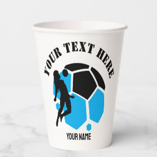 Soccer Football Girl Player Birthday Paper Cups