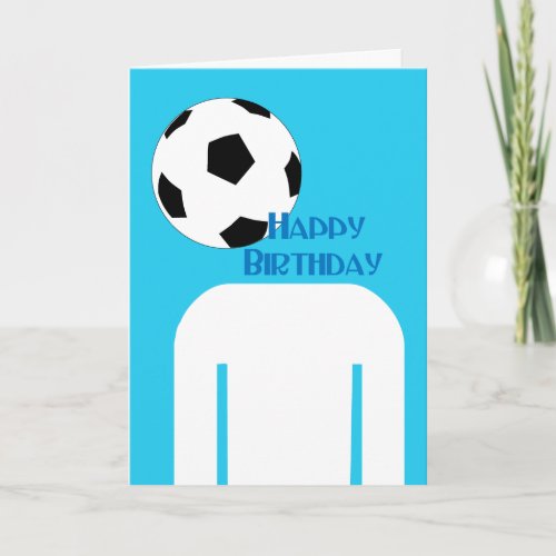 Soccer Football Head happy Birthday Card