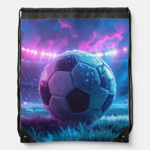 Soccer Football in stadium arena extreme weather Drawstring Bag