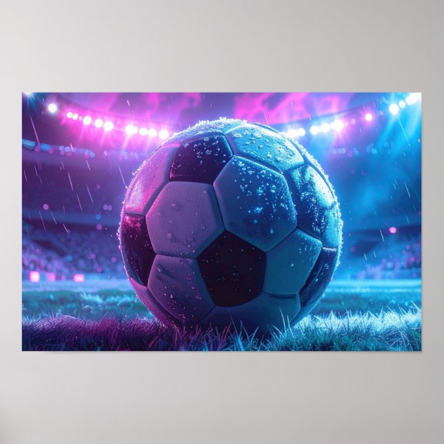 Soccer Football in stadium arena extreme weather Poster (Front)