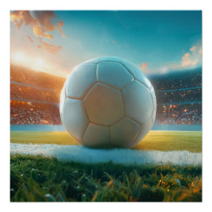 Soccer Football in white Poster