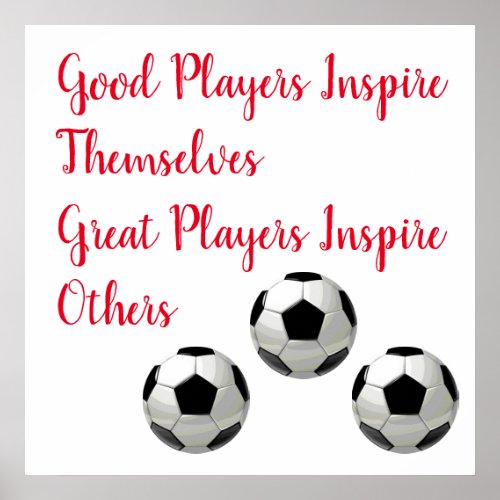 Soccer Football Inspirational Quote Inspire Player Poster