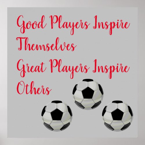 Soccer Football Inspirational Quote Inspire Player Poster