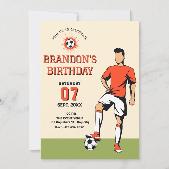Soccer football  invitation (Front)