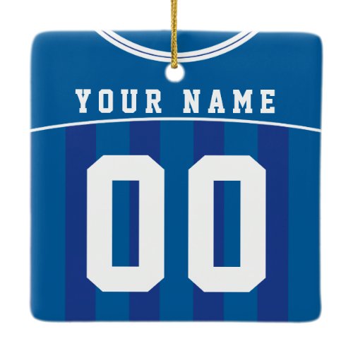 Soccer Football Jersey Name &amp; Number Template Ceramic Ornament