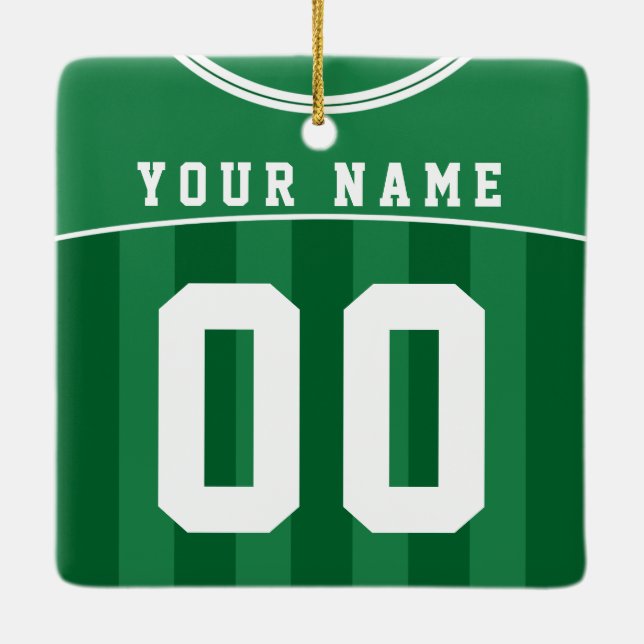 Soccer Football Jersey Name & Number Template Ceramic Ornament (Back)