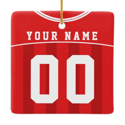 Soccer Football Jersey Name &amp; Number Template Ceramic Ornament
