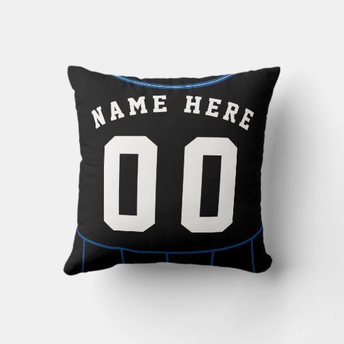 Soccer Football Jersey Name Number Template Throw Pillow