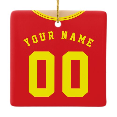Soccer Football Jersey Template Ornament, Stripes Ceramic Ornament