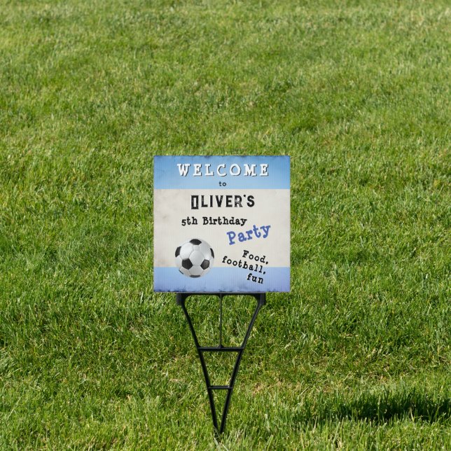 Soccer Football Kids Birthday Party Welcome Yard Sign (Insitu)