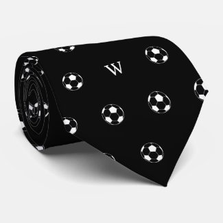 Soccer Football Lover Gift Monogram Initials Black