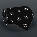 Soccer Football Lover Gift Monogram Initials Black Neck Tie<br><div class="desc">Score a style goal with our Soccer Ball Icon Tie – a dynamic accessory designed for soccer lovers and football fans. This tie isn't just an accessory; it's a visual celebration of the passion and excitement found in the world of sports. The meticulously crafted soccer ball icon design adds a...</div>