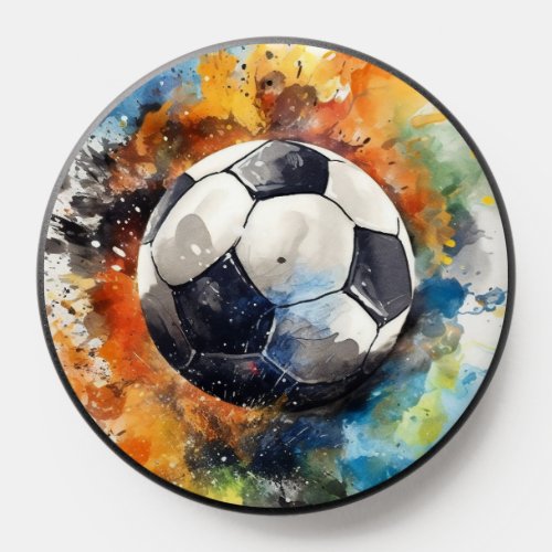 Soccer Football Modern Watercolor Sports Cool PopSocket