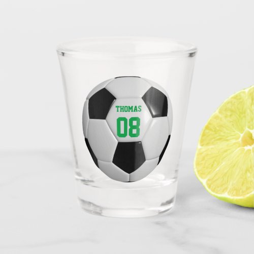 Soccer Football Name and Number Personalized Shot Glass