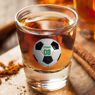 Soccer Football Name and Number Personalized Shot Glass