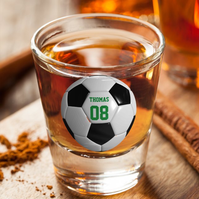 Soccer Football Name and Number Personalized Shot Glass (Creator Uploaded)