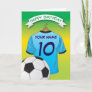 Soccer Football Pale Blue Shirt Sports Birthday Card