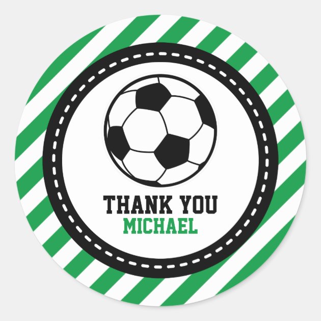 Football Pitch Ball Soccer Personalized Birthday Party Thank You Cards