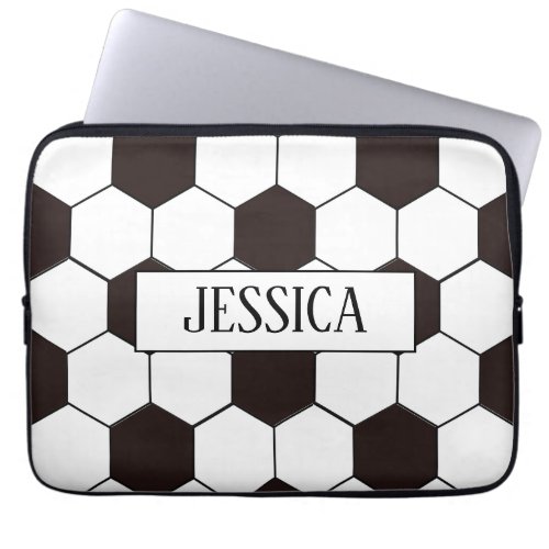 Soccer  Football pattern add your name Laptop Sleeve
