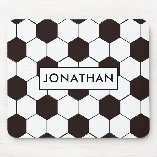 Soccer  Football pattern Customisable  Own name Mouse Pad