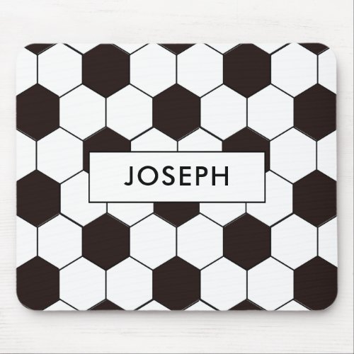 Soccer  Football pattern Customisable  Own name Mouse Pad