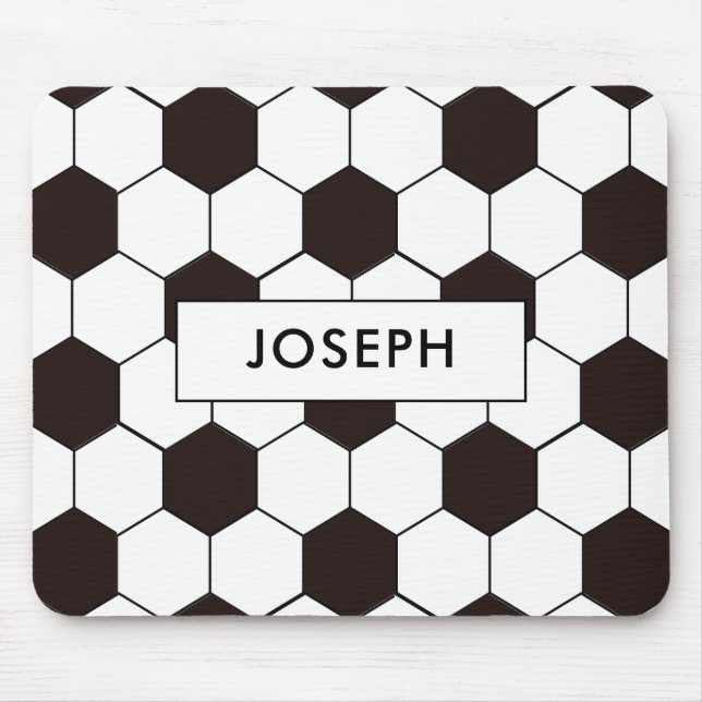 Soccer | Football pattern Customisable | Own name Mouse Pad (Front)