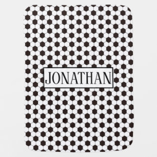 Soccer   Football pattern Customizable   Own name Baby Blanket