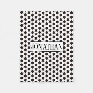 Soccer   Football pattern Customizable   Own name Fleece Blanket