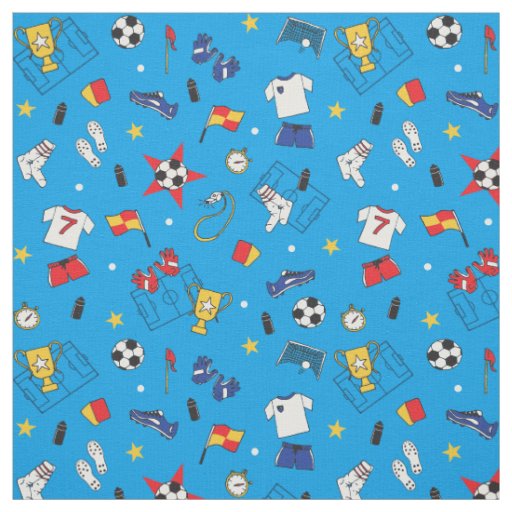 Soccer Football Patterned Sports Themed Fabric