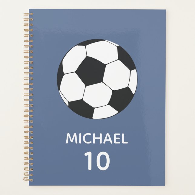 Soccer Football Personalized Name And Number Plann Planner (Front)