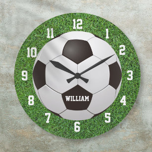 Soccer Football Personalized Name Large Clock