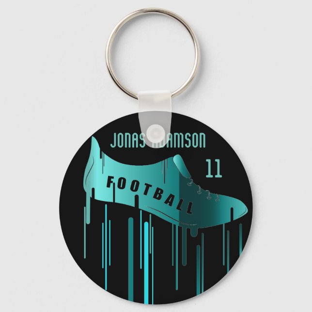 Soccer/Football personalized sports design Keychain (Front)