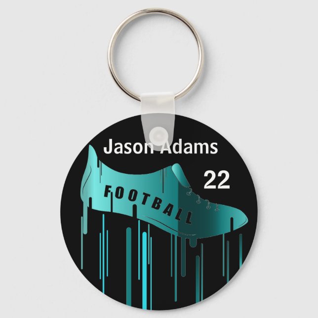 Soccer/Football personalized sports design Keychain (Front)