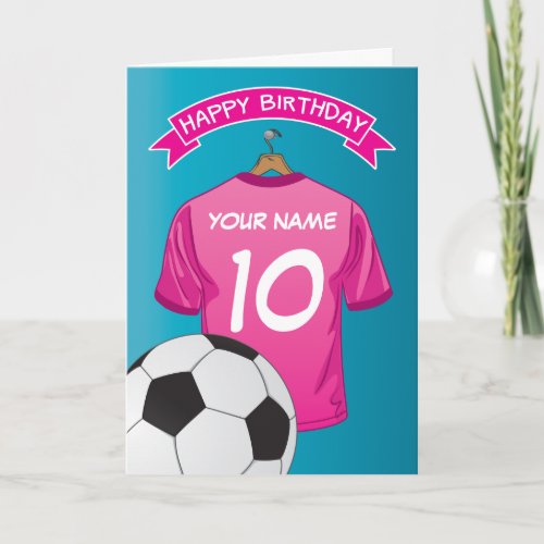 Soccer Football Pink Girls Shirt Sports Birthday