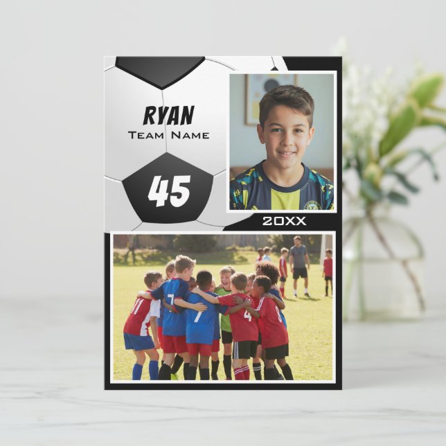 Soccer Football Player 2 Photo Memory Mate (Standing Front)