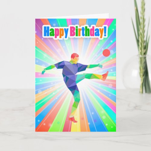 Soccer  Football Player Birthday Abstract Card