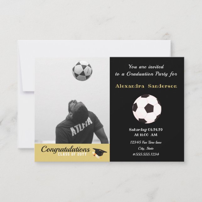  Soccer Football player graduation Photo party  (Front)