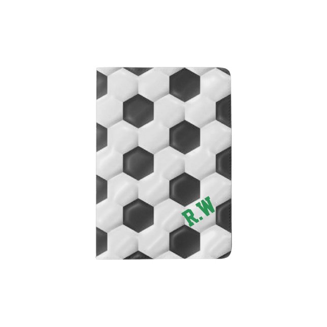 Soccer Football Player Monogrammed Personalized Passport Holder (Front)