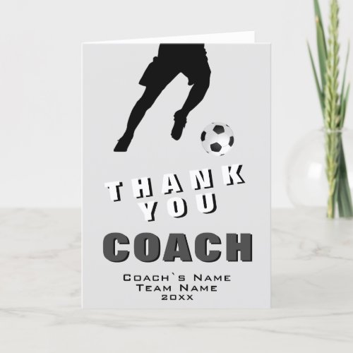 Soccer Football Player Soccer Thank you Coach Card