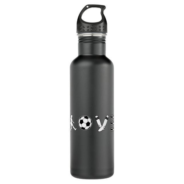 Soccer Football Player Sports Fan Funny Gift Idea Stainless Steel Water Bottle (Front)