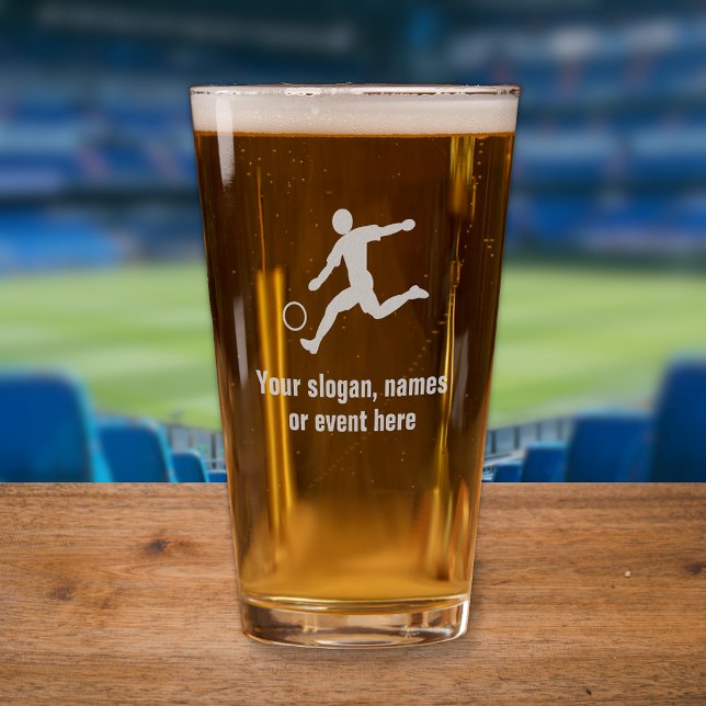 Soccer / Football Player with ball plus your text Pint Glass (Creator Uploaded)