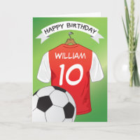 Soccer Football Red Shirt Custom Sports Birthday